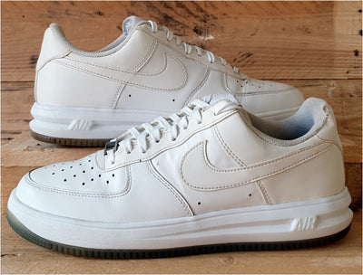 Nike Lunar Force 1 Low Leather Trainers UK8/US9/EU42.5 654256-100 White/Ice Blue