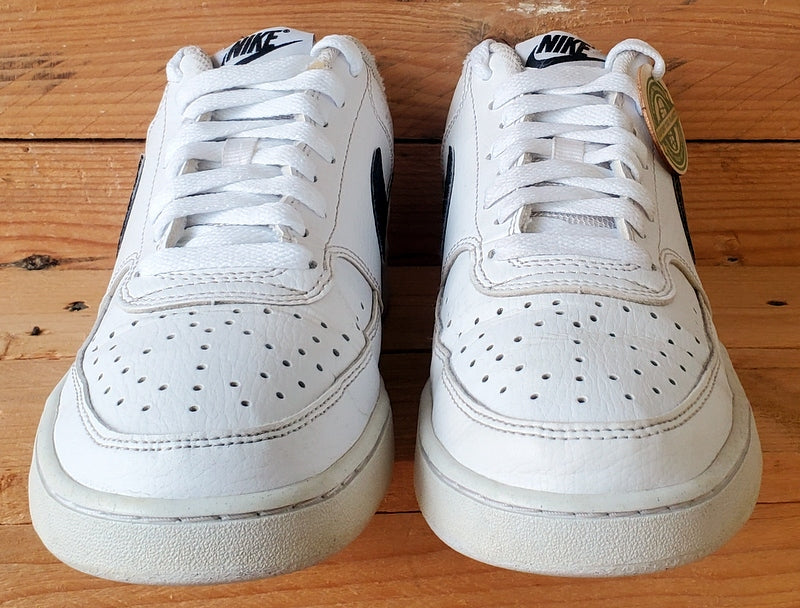 Nike Court Vision Low Leather Trainers UK6/US8.5/EU40 DH3158-101 White/Black