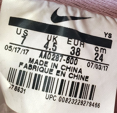 Nike Air Force 1 Low Suede Trainers UK4.5/US7/EU38 AA0287-600 Particle Pink/Gum