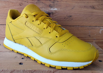 Reebok Classic Low Leather Trainers UK6/US8.5/EU39 CN7604 Lemon Yellow/White