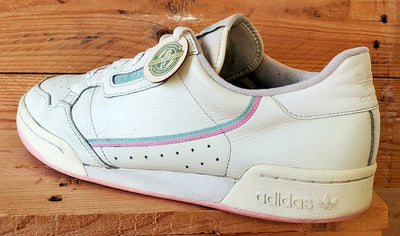 Adidas Continental 80 Low Leather Trainers UK11/US11.5/EU46 BD7645 Cream/Pink