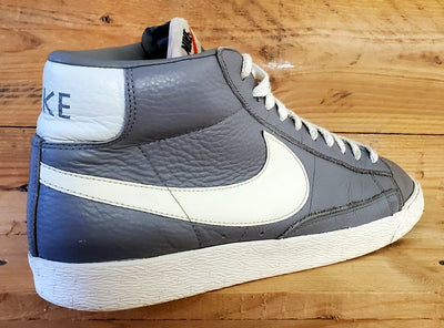 Nike Blazer Mid Leather Trainers UK9/US11.5/EU44 525366-001 Wolf Grey/White