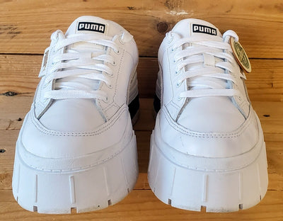 Puma Mayze Stack Low Leather Trainers UK4.5/US7/EU37.5 384363-01 White