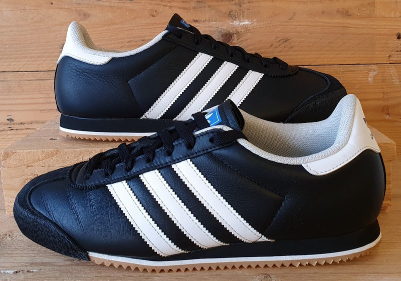 Adidas K74 Kick Low Leather/Suede Trainers UK9/US9.5/EU43 IG8951 Black/White