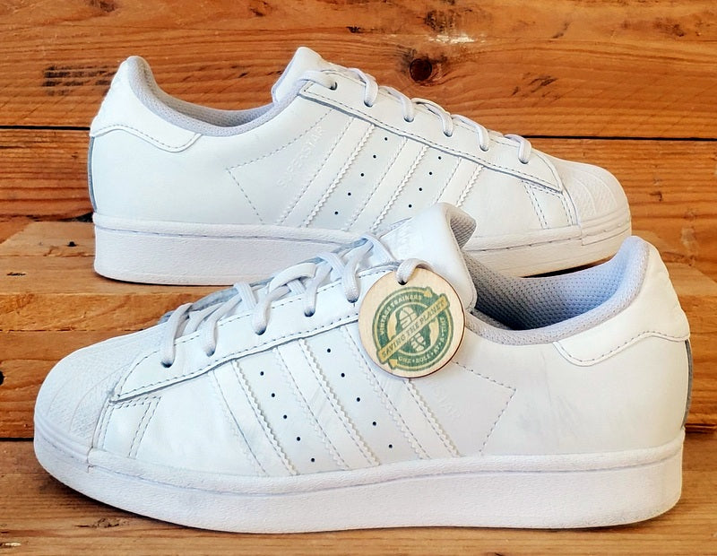 Adidas Superstar Low Leather Trainers UK4/US4.5/EU36.5 EF5399 Triple White