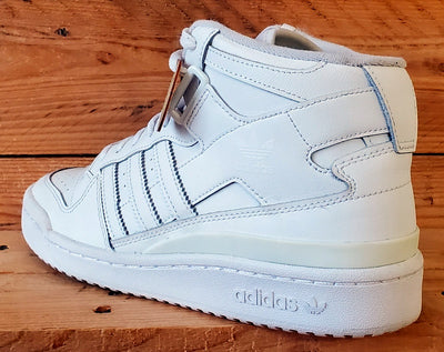 Adidas Forum Mid Leather Trainers UK7.5/US8/EU41 FY4975 Triple White