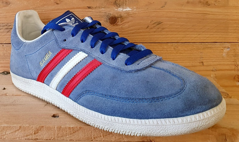 Adidas Samba Low Suede Trainers UK12/US12.5/EU47 V23135 Blue/Red/White