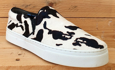 Schutz SlipOn Cow Print Faux Fur Trainers S2167800030011 Black/White UK7/US8/E41