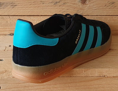 Adidas Gazelle Indoor Low Suede Trainers UK8/US8.5/EU42 EE5732 Black/Aqua/Gum