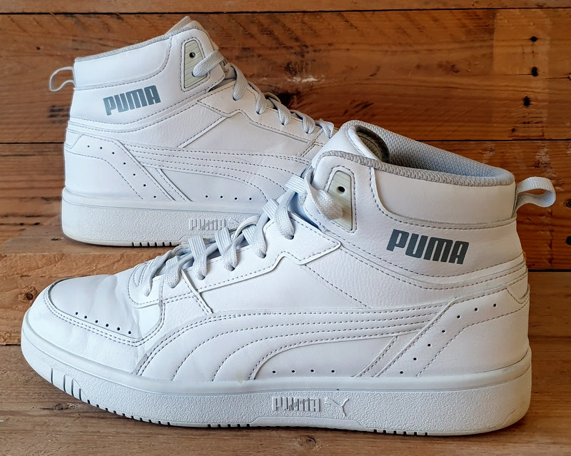 Puma Rebound Joy Mid Leather Trainers UK9/US10/EU43 374765-06 Triple White