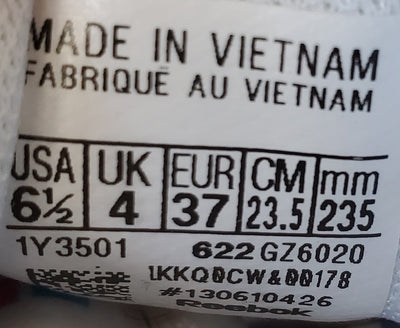 Reebok Techque T Bold Low Leather Trainers UK4/US6.5/EU37 GZ6020 Triple White