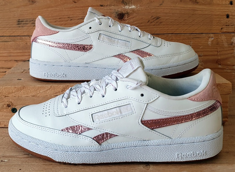 Reebok Classic Club C 85 leather Trainers UK6/US8.5/E39 FY5143 White Blush Metal