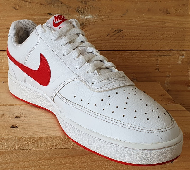 Nike Court Vision Leather Trainers UK9/US10/EU44 CD5463-102 White/University Red