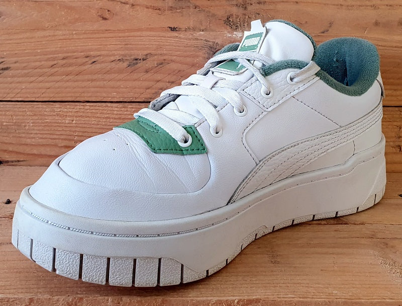 Puma Cali Dream Terry Leather Low Trainers UK6/US8.5/EU39 388568-02 White/Green