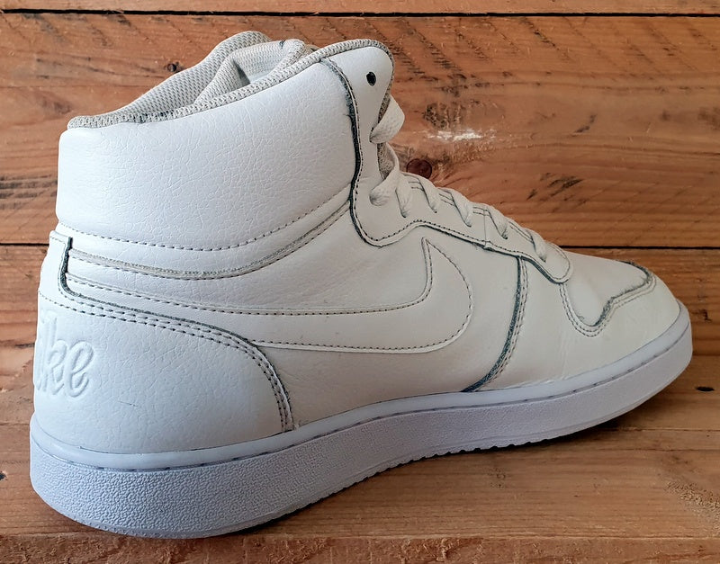 Nike Ebernon Mid Leather Trainers UK9/US10/EU44 AQ1773-100 Triple White