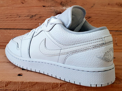 Nike Air Jordan 1 Low Leather Trainers UK4/US4.5Y/EU36.5 553560-130 Triple White