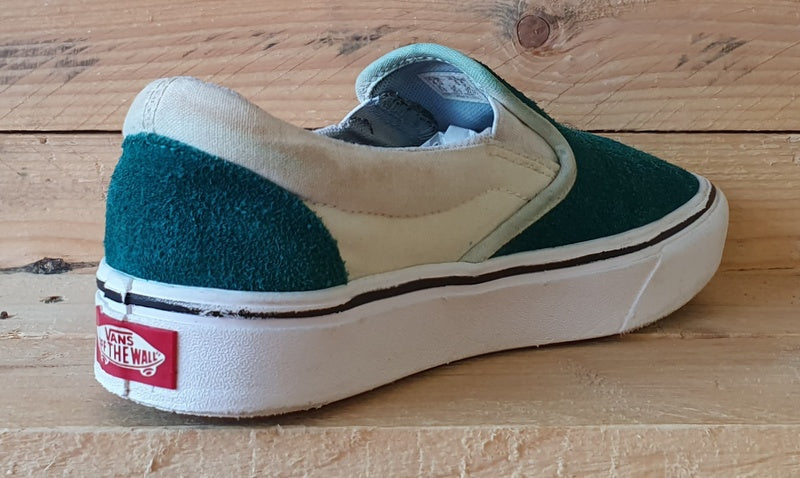 Vans Off The Wall Low Suede Trainers UK3/US5.5/EU35 500664 Green/Teal/White