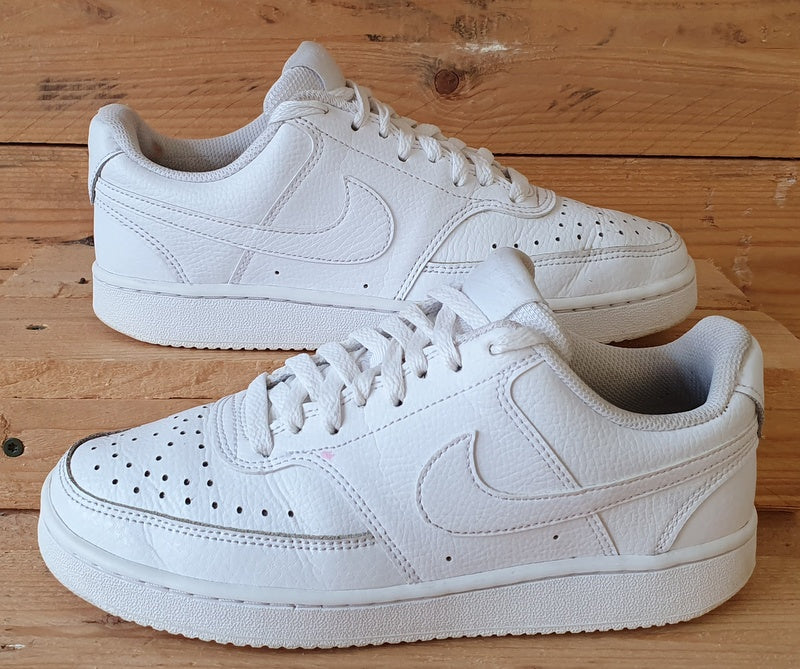 Nike Court Vision Low Leather Trainers UK4/US6.5/EU37.5 CD5434-100 Triple White