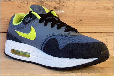 Nike Air Max 1 Low Textile Trainers UK5.5/US6Y/E38.5 555766-045 Grey/White/Volt