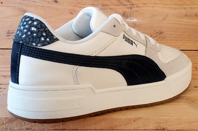 Puma Low Leather/Suede Trainers UK10.5/US11.5/EU45 390652-01 Cream/Black