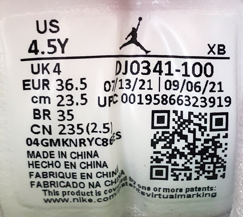 Nike Air Jordan 1 Low Leather Trainers UK4/US4.5Y/EU36.5 DJ0341-100 Pastel Grind