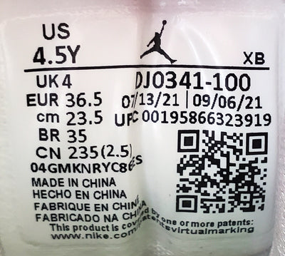 Nike Air Jordan 1 Low Leather Trainers UK4/US4.5Y/EU36.5 DJ0341-100 Pastel Grind