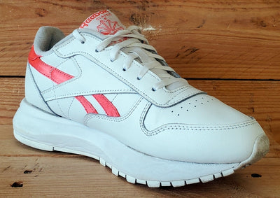 Reebok Classics Low Leather Trainers UK4.5/US7/EU37.5 GW3795 White/Orange Flare