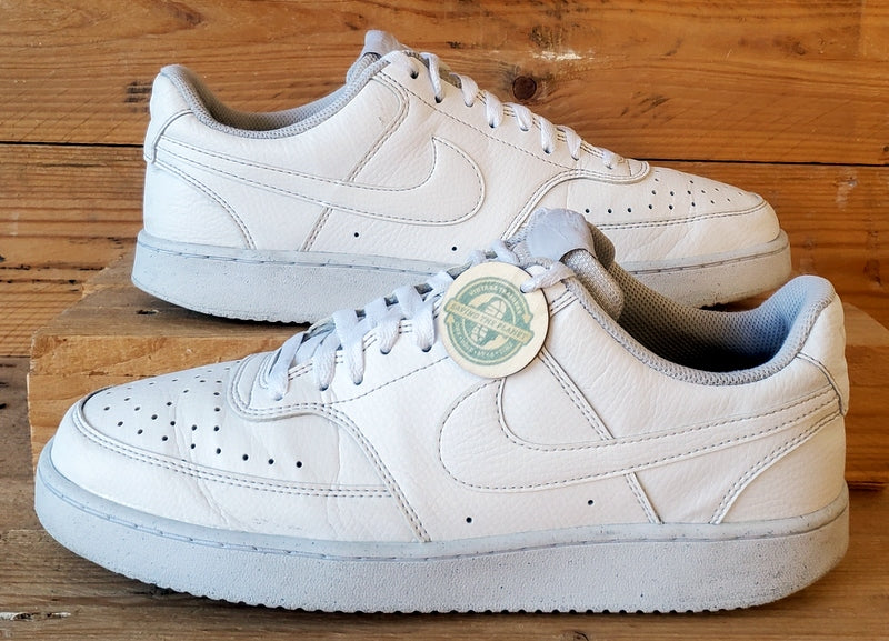 Nike Court Vision Low Leather Trainers UK8.5/US9.5/EU43 DH2987-100 Triple White