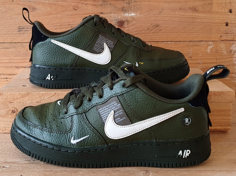 Nike Air Force 1 07 Low Leather Trainers UK5/US5.5Y/EU38 AR1708-300 Olive Khaki