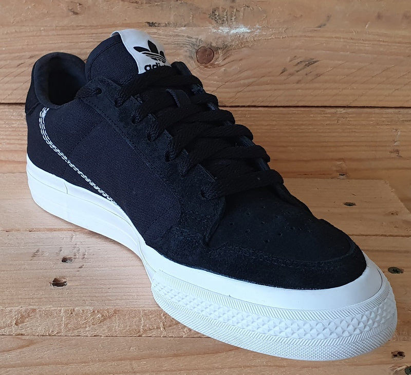 Adidas Continental Vulc Canvas Suede Trainers UK8 US8.5 EU42 EF3524 Core Black VintageTrainers