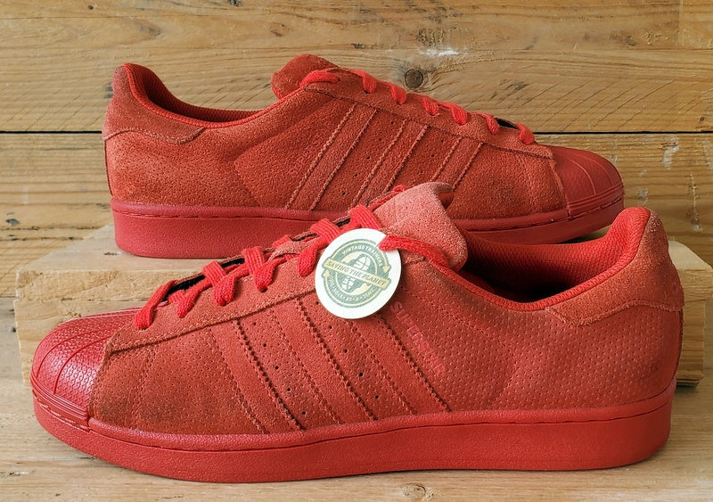 Adidas Superstar Low Suede Trainers UK9/US9.5/EU43 S79475 Triple Red