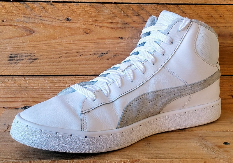 Puma Fur Lined Mid Leather Trainers UK10/US11/EU44.5 364977-02 White/Grey