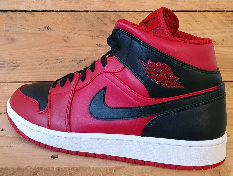 Nike Air Jordan 1 Mid Reverse Bred Trainers UK11/US12/EU46 554724-660 Red/Black