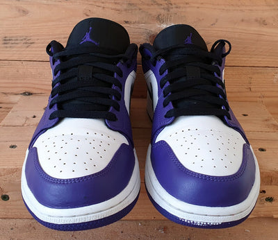 Nike Air Jordan 1 Low Leather Trainers UK8.5/US9.5/EU43 553558-500 Purple/White