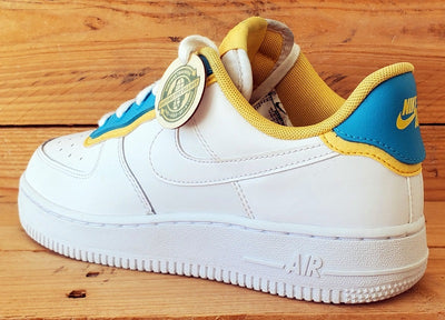 Nike Air Force 1 Low Leather Trainers UK4.5/US7/EU38 AA0287-105 White/Topaz