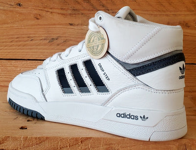 Adidas Drop Step Mid Leather Trainers UK6/US6.5/EU39 FZ5979 White/Black