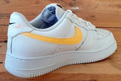 Nike Air Force 1 Low Leather Trainers UK7.5/US10/E42 FQ2742-100 White/Yellow