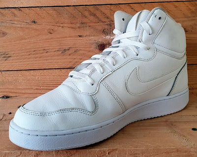 Nike Ebernon Mid Leather Trainers UK9/US10/EU44 AQ1773-100 Triple White