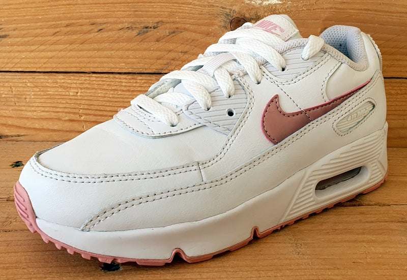 Nike Air Max 90 Low GS Trainers UK2/US2.5Y/EU34 CD6867-115 White Pink Glaze