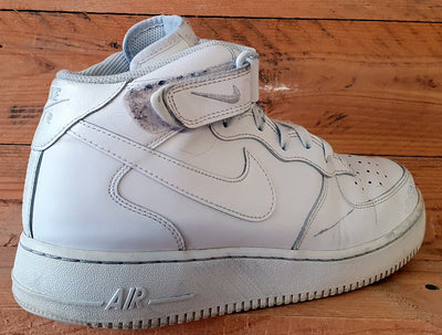 Nike Air Force 1 Mid Leather Trainers UK9/US10/EU44 315123-111 Triple White