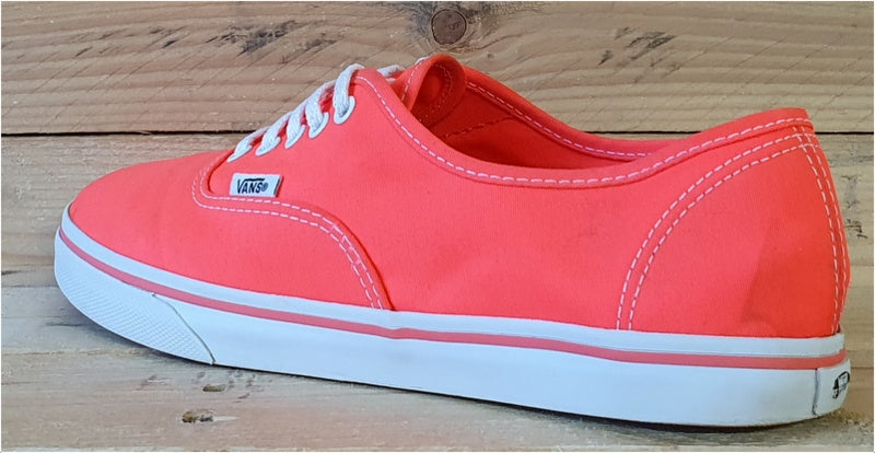 Vans Off The Wall Low Canvas Trainers UK6/US8.5/E39 TC6D Neon Orange/Coral/White