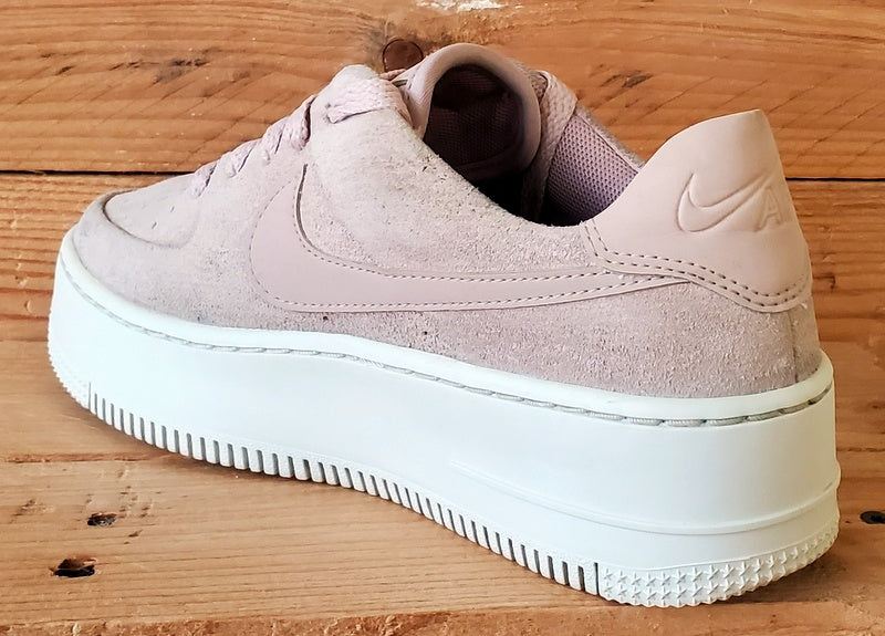 Nike Air Force 1 Sage Low Suede Trainers UK3/US5.5/EU36 AR5339-201 Pink/White