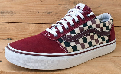 Vans Off The Wall Canvas Trainers UK9.5/US10.5/EU44 500714 Burgundy Checkerboard