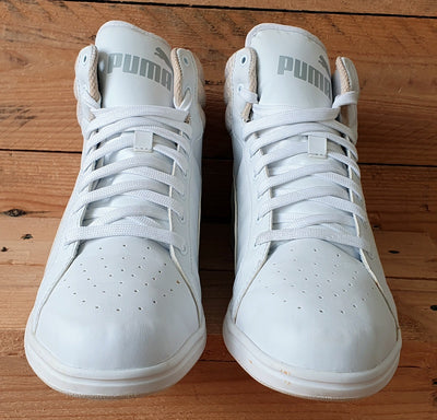 Puma Ikaz Mid Leather Trainers 363713 03 Triple White UK7/US9.5/EU40.5