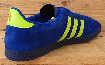 Adidas Gazelle Low Suede Trainers UK9/US9.5/EU43 FZ2686 Blue/Volt Yellow