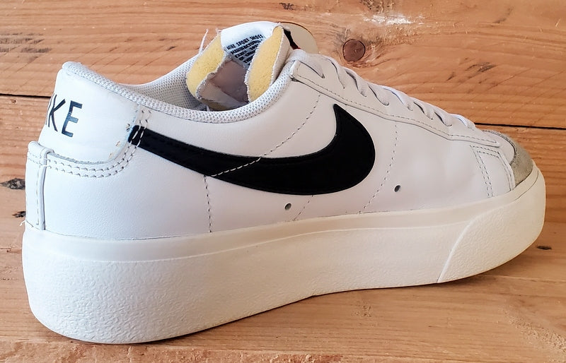 Nike Blazer Platform Low Leather Trainers UK4.5/EU7/EU38 DJ0292-101 White/Black