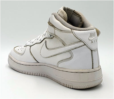 Nike Air Force 1 Mid GS Leather Trainers 314195-113 Trip White UK4/US4.5Y/EU36.5