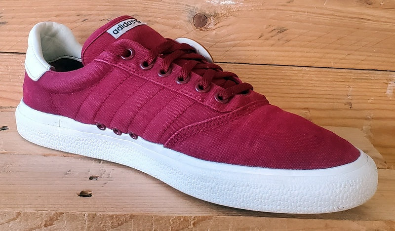 Adidas 3MC Low Canvas Trainers UK9/US9.5/EU43 DB3104 Bordeaux/White