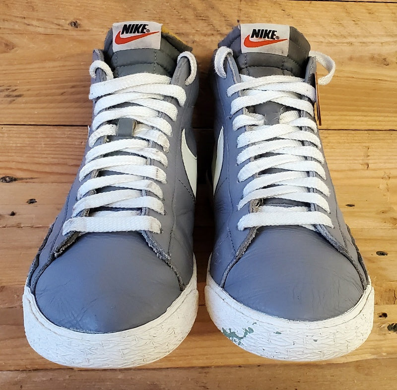 Nike Blazer Mid Leather Trainers UK9/US11.5/EU44 525366-001 Wolf Grey/White