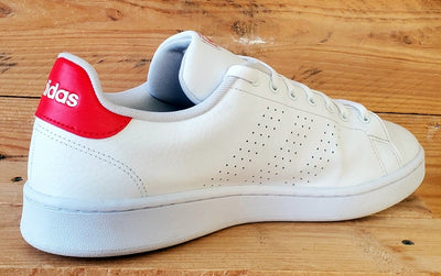 Adidas Neo Advantage Low Leather Trainers UK10/US10.5/EU44.5 F36422 White/Red